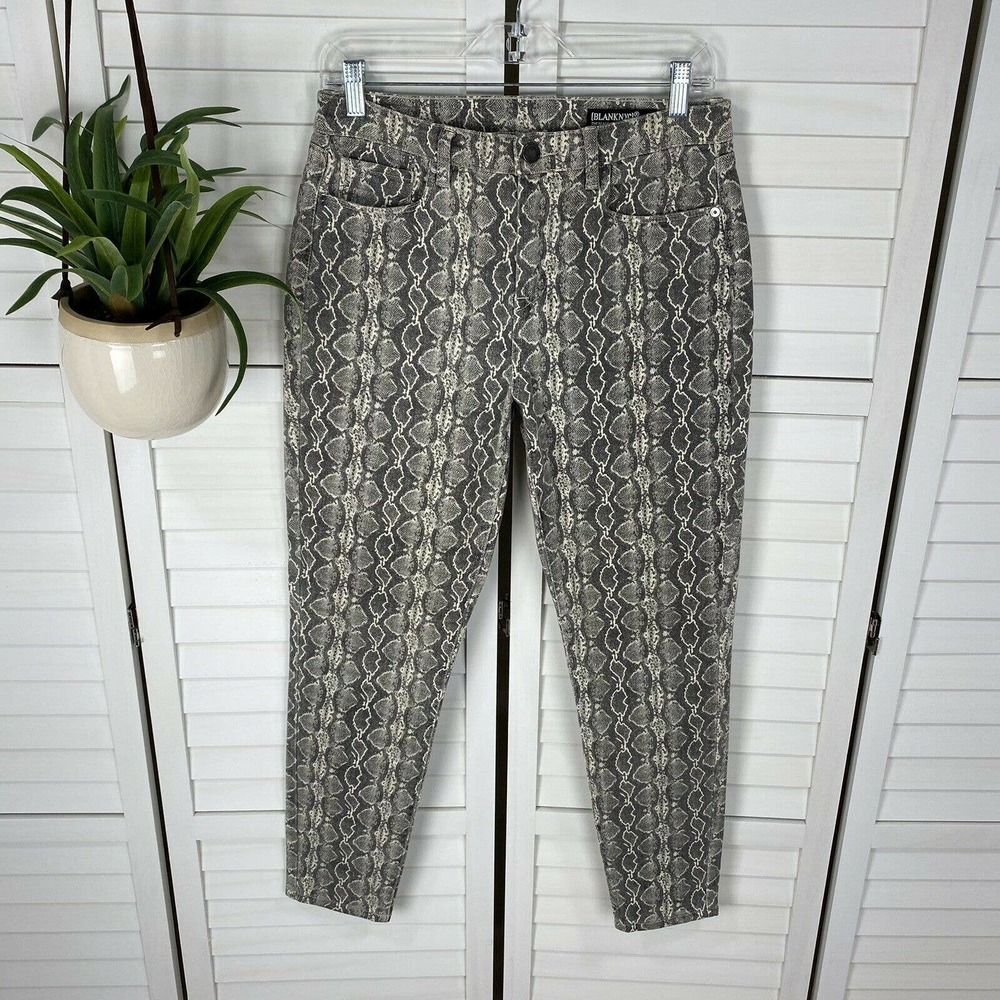 Blank NYC Jeans The Reade Crop Skinny Snake Along Print‎ Pants Womens Size 29